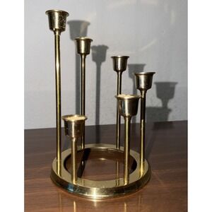 Vintage Brass Crescendo Taper Tiered Candlestick Holder Centerpiece Beacon Hill